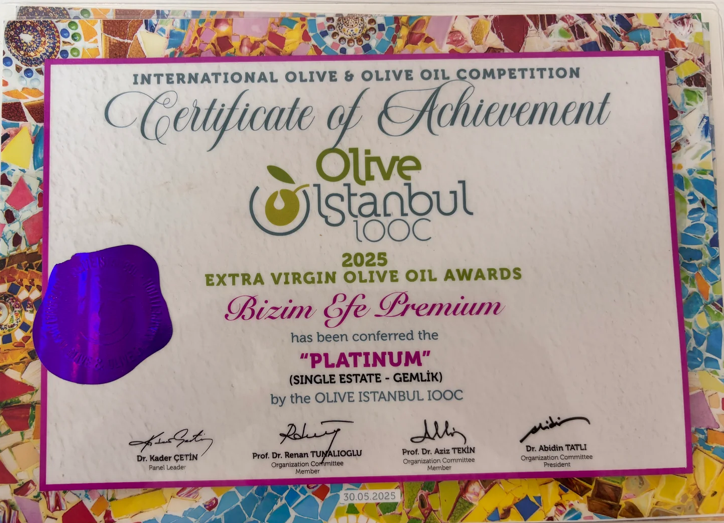 Bizim Efe Premium - Platinum Ödülü